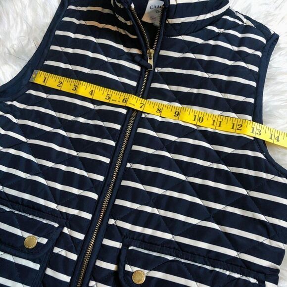 Cambridge Dry Goods Vest‎ Womens Striped Quilted Puffer Sleeveless Jacket - Picture 2 of 5